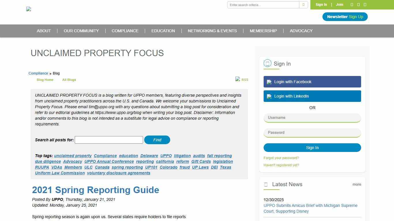Unclaimed Property Focus - Unclaimed Property Professionals Organization